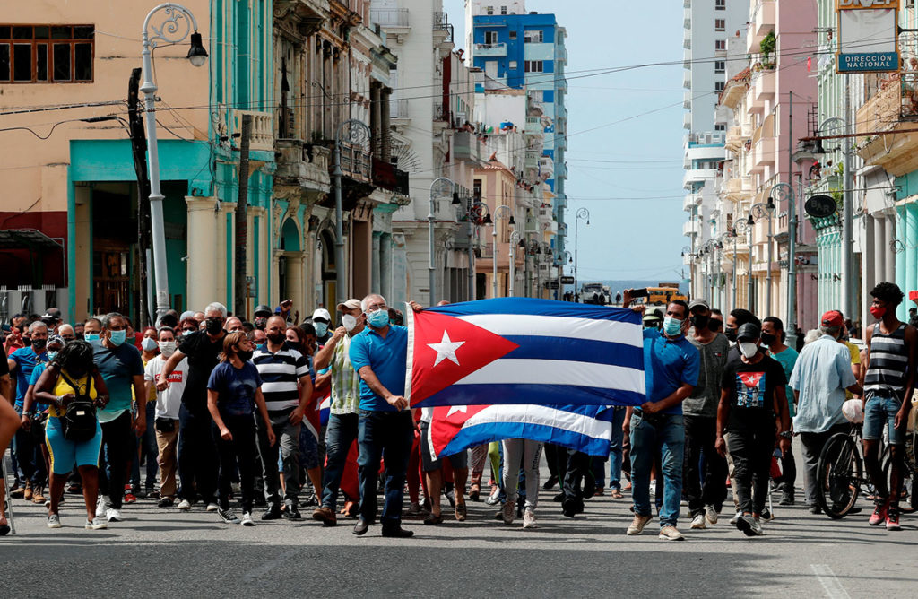 Cuba Manifestantes toman las calles en la Habana